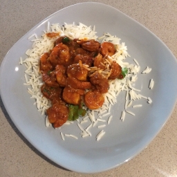 Shrimp curry and tandoori chicken with SnackQueena